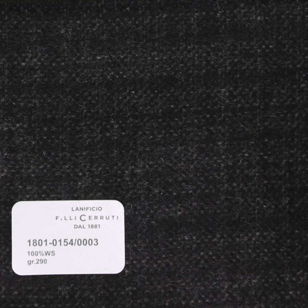 1801-0154-0003 Cerruti Lanificio - Vải Suit 100% Wool - Đen Trơn